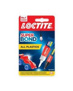 Pillanatragasztó gél, 2 g + 4 ml, HENKEL "Loctite Super Bond Plastik"