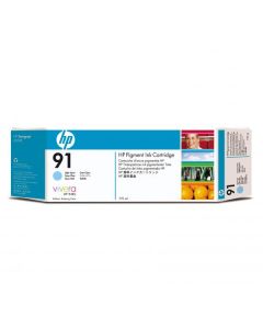 HP originální ink C9470A, HP 91, light cyan, 775ml
