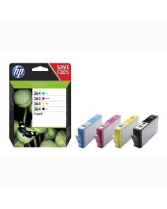 HP originální ink N9J73AE, HP 364 Combo pack, CMYK, blistr, 4-pack + paper