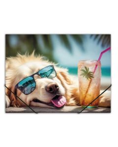 Desky s gumičkou "Chillout dog", A4, 15 mm, PP, PANTA PLAST