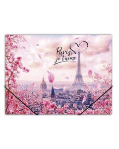 Desky s gumičkou "Take me to Paris", A4, 15 mm, PP, PANTA PLAST