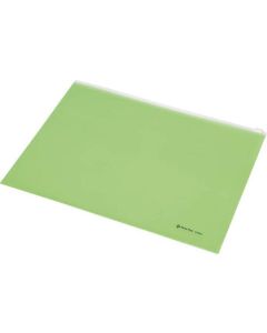 Obal, se zipem, zelené, A4, PP, PANTA PLAST