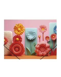 Desky s gumičkou "Modern Flowers", A4, 15 mm, PP, PANTA PLAST 0410-0064-61