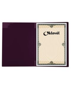 Obal na certifikáty plyšový, vínová, A4, VICTORIA