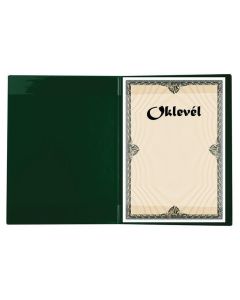 Obal na certifikáty plyšový, zelená, A4, VICTORIA