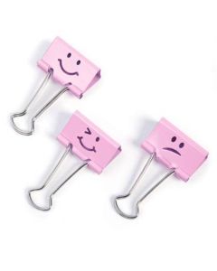 Klipy na dokumenty "Emoji", růžová, 32 mm, RAPESCO