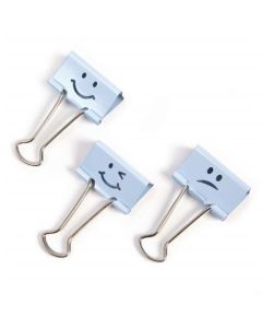 Klipy na dokumenty "Emoji", modrá, 32 mm, RAPESCO