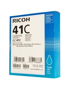 Ricoh originální gelová náplň 405762, GC41HC, cyan, 2200str.