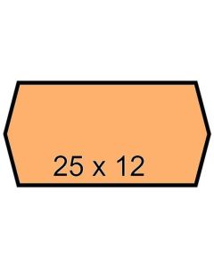 Cenové etikety, oranžová, 25 x 12 mm
