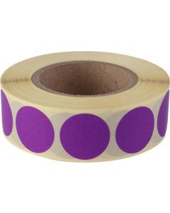 Etikety, fialová, kruhové, průměr 20 mm, 1000 etiket/ role