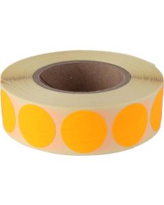 Etikety, oranžová, kruhové, průměr 20 mm, 1000 etiket/ role