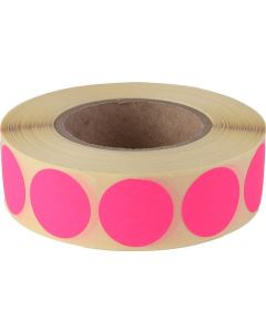 Etikety, růžová, kruhové, průměr 20 mm, 1000 etiket/ role
