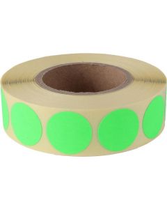 Etikety, zelená, kruhové, průměr 20 mm, 1000 etiket/ role