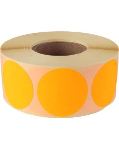 Etikety, oranžová, kruhové, průměr 38 mm, 1000 etiket/ role
