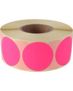 Etikety, růžová, kruhové, průměr 38 mm, 1000 etiket/ role