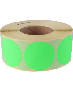 Etikety, zelená, kruhové, průměr 38 mm, 1000 etiket/ role