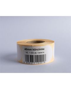 Etikety, bílá, vellum, kruhové, průměr 40 mm, 1000 etiket/ role