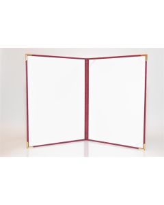 Obal na certifikáty, bordó, A4, exkluzivní, koženka, kovové rohy