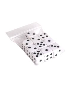 Kostky, bílá, plast, 10 ks