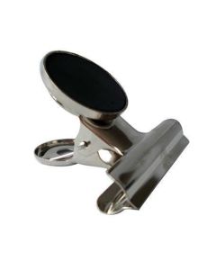 Klip na dokumenty s magnetem, stříbrná, 50 mm, kov, 12 ks/balení, HGA1755