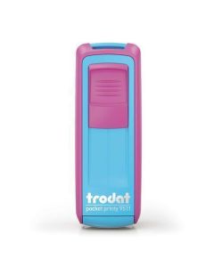 Razítko "Pocket Printy 9511", růžová-tyrkysová, černý polštářek, kapesní, TRODAT