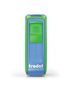 Razítko "Pocket Printy 9511", zelená-modrá, černý polštářek, kapesní, TRODAT