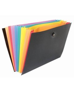 Aktovka s přihrádkami "Rainbow Class", 8 částí, černá, PP, VIQUEL