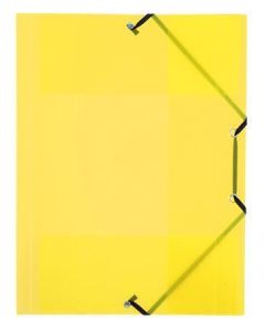 Desky s gumičkou "PropyGlass", transparentní, žlutá, PP, 15 mm, A4, VIQUEL 113392-08