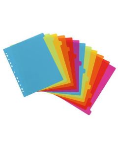 Rejstříky "Happy Fluo", různé barvy, plastový, A4 maxi, 12 dílný, VIQUEL