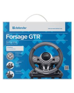 Volant Defender FORSAGE GTR, 12, USB, černo-šedý, s pedály, Windows 98/2000 / ME / XP / VISTA / 7