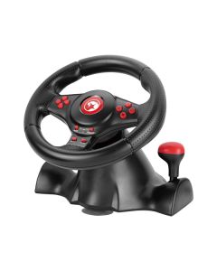 Volant Marvo GT-903, volant s pedály a řadící pákou, 16tl., USB, černý