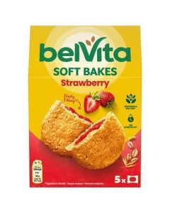 Sušenky "SOFT BAKES", s jahodovou náplní, 5x 50 g, BELVITA 4057443