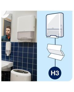 553000 Zásobník na papírové ručníky "Dispenser Hand Towel Zigzag", bílý, plastový, H3 systém, TORK