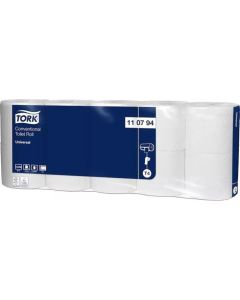 Toaletní papír "Universal", bílý, systém T4, 2 vrstvy, průměr 12,5 cm, TORK 110794