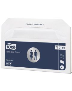 750160 Papírové sedátko na WC, bílá, TORK