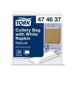 Kapsička na příbory, natur, 2 vrstvá s bílým ubrouskem, TORK