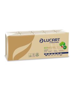 Papírové kapesníky  "EcoNatural", přírodní hnědá, 4-vrstvé, 10x9 ks, LUCART