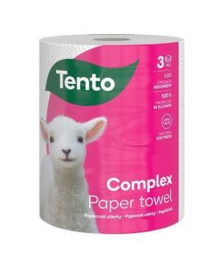 Papírové utěrky "Complex", 1 role, 3-vrstvé, 220 listů, TENTO 229437