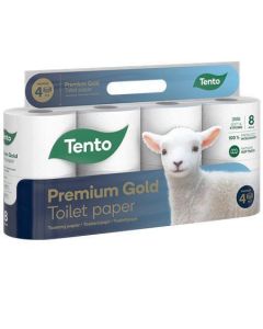 Toaletní papír "Prémium Gold", 8 rolí, 4-vrstvý, TENTO 227921