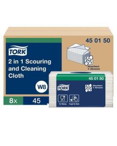 450150 Čisticí utěrka 2v1, bílá, W8, 1-vrstvá, TORK