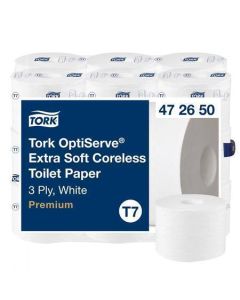 Toaletní papír "OptiServe", bílá, bezdutinkový, průměr 13,1 cm, 3 vrstvy, systém T7, Premium, TORK 4