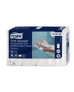 Ručníky "Xpress Soft Multifold", bílá, stlačené, 2 vrstvé, 170 listů, H2, Premium, TORK 100888