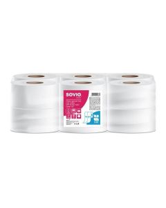 Toaletní papír, bílá, 2-vrstvý, 124,8 m, průměr 18 cm, 12 rolí, SOVIO PP20915