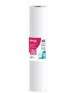 Papír na vyšetřovací lůžko, bílá, 2-vrstvý, 59 cm x 50 m, 1 role, SOVIO PP20919