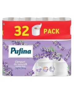 Toaletní papír "Lavender Fields", 3-vrstvý, 32 rolí, PUFINA PP21049