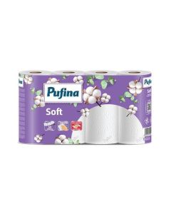Papírové utěrky "Soft", 2-vrstvé, 50 útržků, 4 role, PUFINA PP20648