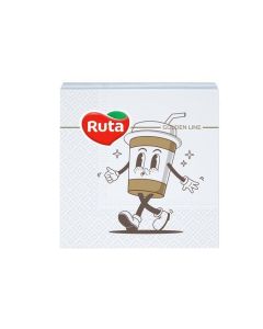 Ubrousky "Coffee", 2-vrstvé, 1/4 skládání, 24 x 24 cm, 40 ks, RUTA A0306