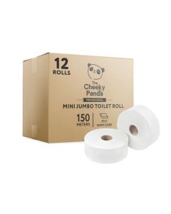 Toaletní papír, bílá, bambusový, 2-vrstvý, 150 m, průměr 18 cm, 12 rolí, CHEEKY PANDA 76-PFMINJRL12