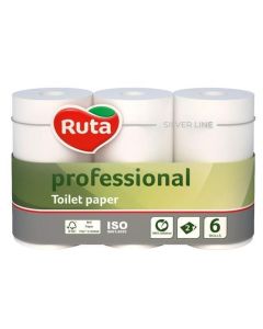 Toaletní papír, bílá, 2-vrstvý, 55 m, 500 útržků, 6 rolí, RUTA T0528