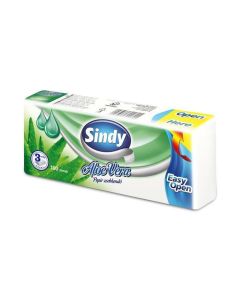 Kapesníky, papírové, 3vrstvé, 100 ks, "Sindy", aloe vera